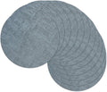 13" Round Placemats Set of 12, Reversible Faux Leather Heat Resistant Table Mats, 100% Waterproof Oilproof Wipeable Table Protective Placemats for Vinyl, Washable for Indoor (12, Light Blue)