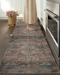 Color&Geometry Kitchen Floor Mats Anti Fatigue, Cushioned Boho Rugs,Waterproof Non Slip Kitchen Runner for Sink, Standing Mats for Office,24"x87",Dark Red