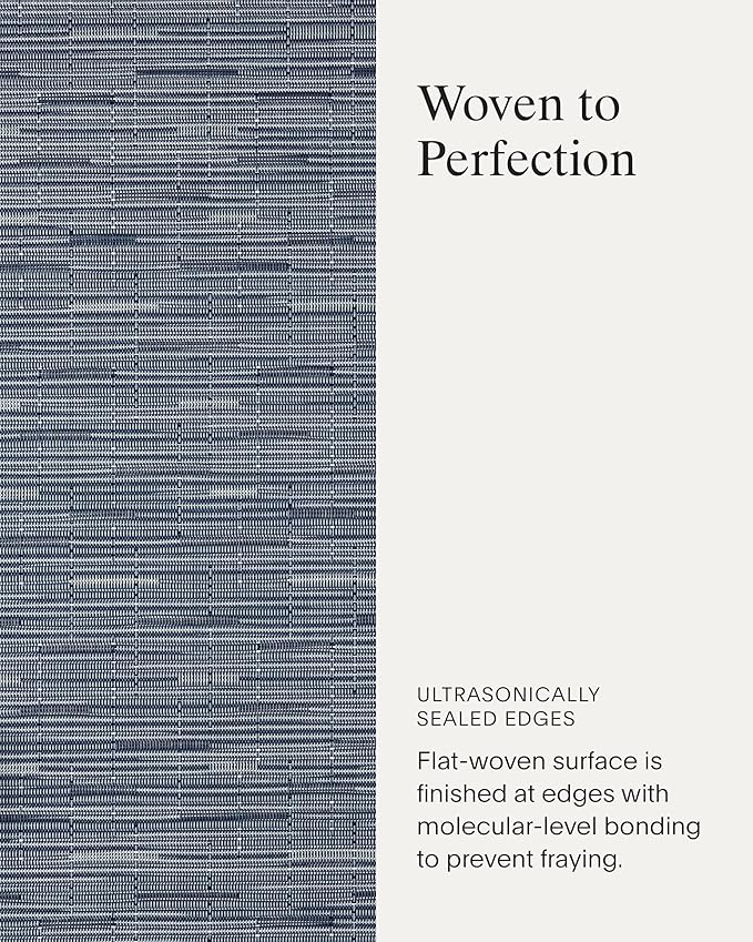 Chilewich Bamboo Placemats Set of 4 - Round Woven Placemats - Reusable, Stain-Resistant, Indoor/Outdoor Tabletop Protection - 15" - Rain