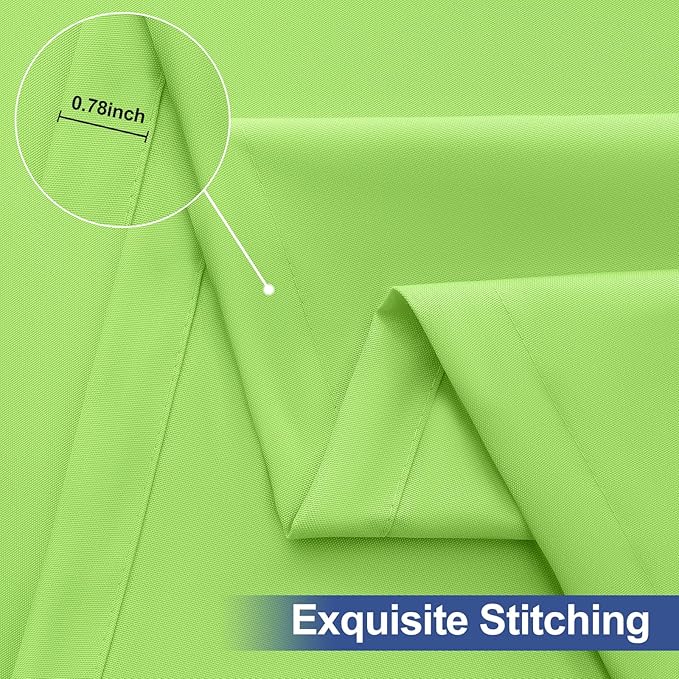 homing 2 Pack Rectangle Table Cloth, Elastic Fitted Fabric Tablecloth Fits for 4 Foot Folding Tables, Washable Table Cover for Picnic, Camping, Indoor & Outdoor (Lime Green, 24" x 48")