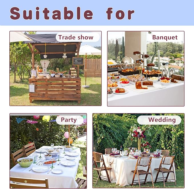 HolidayIdeas Fitted Taupe Table Covers - 96 x 30 Inch - 2 Pack Rectangle Tablecloths for 8 Foot Tables, Polyester Fabric Table Cloth for Parties, Holiday Dinner, Wedding, Trade Show