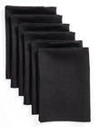 Solino Home Black Linen Napkins Set of 6-100% Pure Linen Cloth Washable Dinner Napkins 20 x 20 Inch for Winter, Easter - Fete