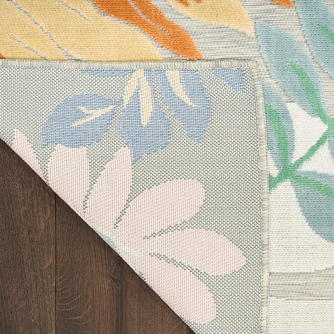 Nourison Home Suncoast Multicolor 4' x 6' Area Rug - Easy Clean, Non Shedding, Bed Room, Living Room, Dining Room, Kitchen (4' x 6')