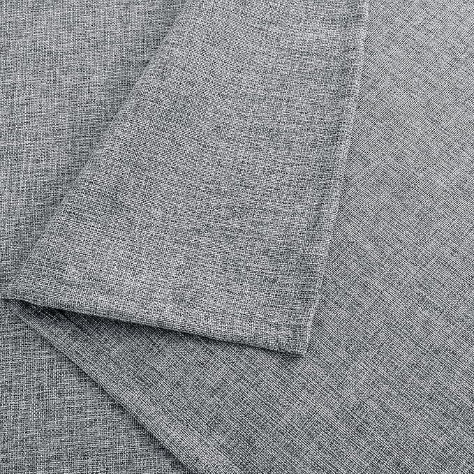 Hiasan 2 Pack Faux Linen Rectangle Tablecloth - Wrinkle and Stain Resistant Washable Table Cloth for Kitchen Dining Room Holiday Table Cover for Dinner, Grey, 70 x 120 Inch