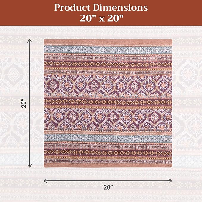 Maison d' Hermine Cloth Napkins Set of 4 100% Cotton for Thanksgiving Christmas Decorations Everyday Reusable Square Fall Napkins Cloth Washable Dinner Party (Fair Isle, 20"x20")