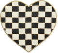 MACKENZIE-CHILDS Beaded Placemat, Indoor Table Mat, Black-and-White Check Heart Shaped