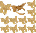 ALPHA Living HOME Basic Butterfly Napkin Ring Collection Decorative, 12 Count Premium Metal Napkin Rings for Dinner Table Decor, Wedding, Banquet, Party, Easter Fall Thanksgiving Christmas (Gold)