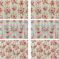 Table Placemats Set of 6, Waterproof Linen Fabric, Non-Slip Backing & Easy Clean, Elegant Dining Table Protectors for Family and Guests(Vintage Floral Countryside)