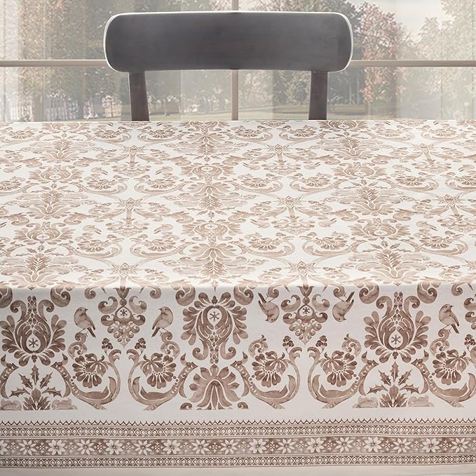 Maison d' Hermine Table Cloth Rectangle Table 100% Cotton 54 x 72 Inches Fall Tablecloth Reusable Everyday Use for Thanksgiving Christmas Decorations Dining Farmhouse Party (Allure)