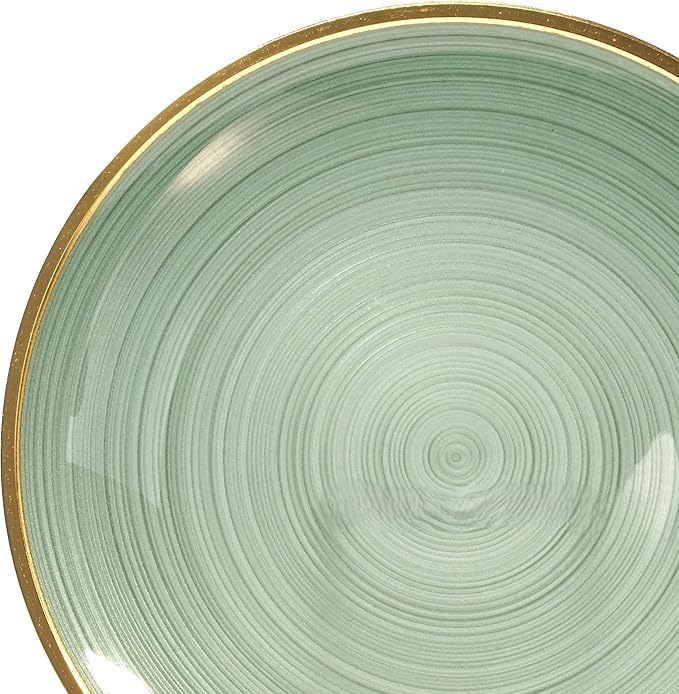 " OCCASIONS " 120 Plates Pack,(60 Guests) Premium Wedding Party Disposable Plastic Plates Set -60 x 10'' Dinner + 60 x 7'' Salad/Dessert (Belize in Green & Gold)