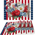 4th of July Placemats Set of 4 Washable Table Place Mats for Dining Kitchen Party Decor