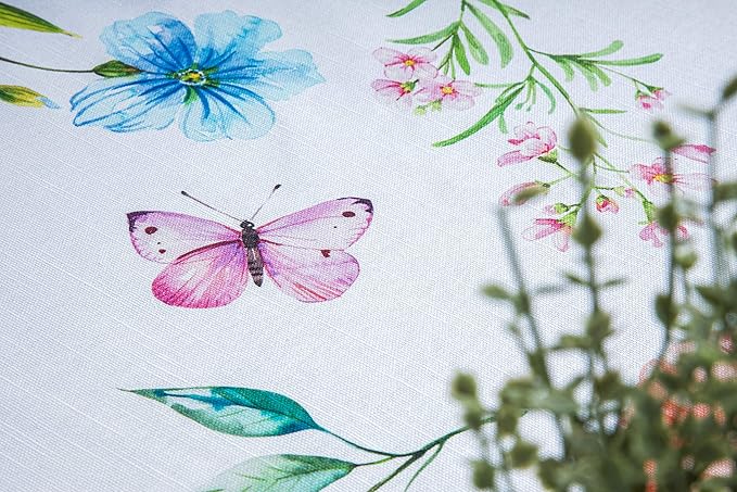 Maison d' Hermine Table Cloth Rectangle Table 100% Cotton 54 x 72 Inches Tablecloth Reusable Decorative for Dining Room Farmhouse Home Valentines Day Decorations Spring Summer - Just Floral