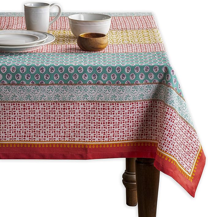 Maison d' Hermine Table Cloth Rectangle Table 100% Cotton 60 x 108 Inches Tablecloth Reusable Decorative for Dining Room Farmhouse Home Valentines Day Decorations Spring Summer - Provence