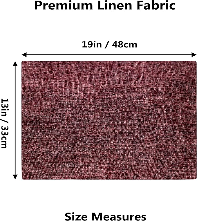 Home Brilliant Red Placemats Set of 8 Cloth Placemat for Holiday Valentine's Day Heat Resistant Dining Table Mats Kitchen Washable Place Mats, Wine Red