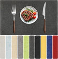 Blue Forest Placemats Set of 4, Dual-Layered Thickened Faux Linen Table Mats Heat Resistant Machine Washable Wrinkle Free Place Mats for Kitchen Dining Outdoor/Indoor (Dark Green)