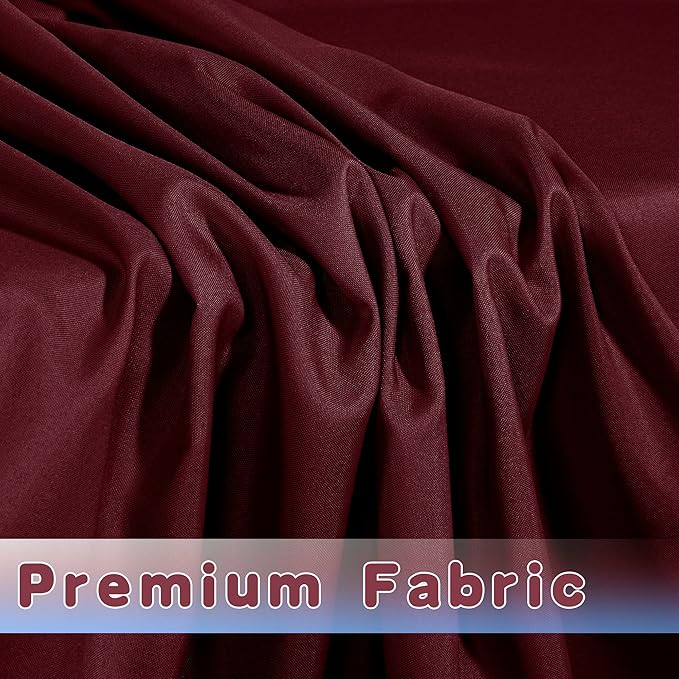 HolidayIdeas 2 Pack Fitted Tableclothes - 48 x 24 Inch - Burgundy Rectangle Tablecloths for 4 Foot Tables, Polyester Fabric Table Covers for Trade Show, Craft Show, Parties, Dinner