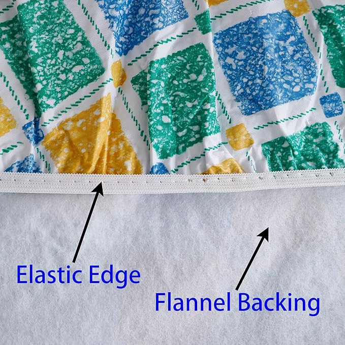 Walrus Round Vinyl Fitted Tablecloth with Flannel Backing Elastic Edge Design Table Cover Waterproof Oil-Proof PVC Table Cloth Stain-Resistant Best for 45"-56" Round