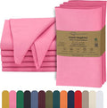 Ruvanti Cloth Napkins Set of 6, 18x18 Inches, 100% Cotton, Washable, Soft & Absorbent, Perfect for Wedding, Christmas, ‎Thanksgiving Dinners - Pink