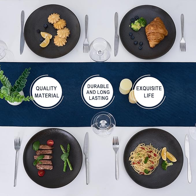 HEVN 6 Piece 10.2” Stoneware Dinnerware Set – Modern Dinner Plates Set of 6, Dishwasher & Microwave Safe Dish Set, Durable Dinnerware Sets for Everyday Use