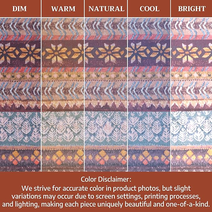 Maison d' Hermine Table Cloth Round Table 100% Cotton 69 Inches Fall Tablecloth Reusable Everyday Use for Thanksgiving Christmas Decorations Dining Farmhouse Party (Fair Isle)