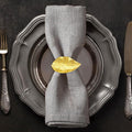 Decozen Set of 8 Gold Napkin Rings in Leaf Design, Festive, Table Decor Setting for Holiday, Wedding, Birthday, Kitchen, Home Decor, Housewarming Gift - Mothers Day Decorations