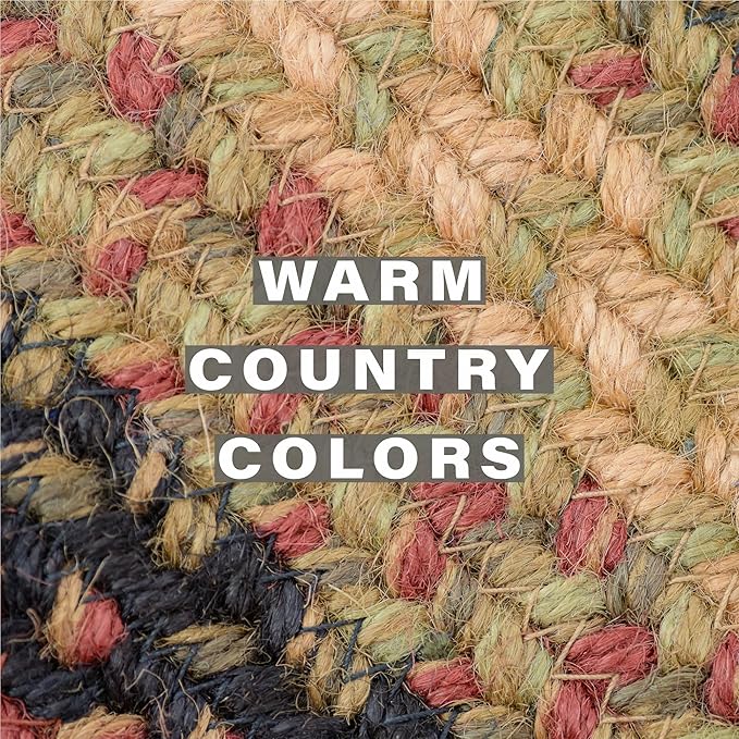 Homespice Highland Jute Braided Trivets for Table,Warm Country and Cabin Decor, Set of 3, Multicolor 8" Round Heat Resistant Mats - Rich Colors, Easy to Clean, Durable and Protects Furniture
