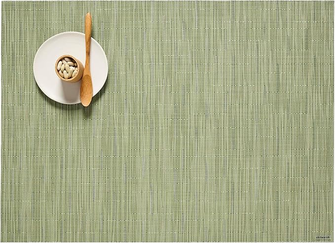 Chilewich Bamboo Placemats Set of 4 - Woven Rectangle Placemats - Reusable, Stain-Resistant, Indoor/Outdoor Tabletop Protection - 19" x 14" - Spring Green
