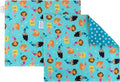 Funkins Reusable Cloth Placemats for Kids & Lunch Boxes | Reusable, Eco-Friendly | 15"x13", 2-ply, Thick, Absorbent, Machine Washable | Set of 2 Placemats (Mermaids)