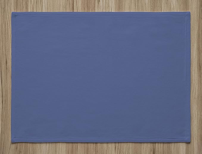 Calicot Placemats Set of 6 100% Cotton Washable Cloth Place Mats, Reusable Table Mats for Spring/Summer & Thanksgiving Christmas Decorations Kitchen Dining Party Wedding (Blue Grey, 13" x 19")