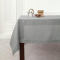 Solino Home Linen Soft Grey Tablecloth 60 x 144 Inch - Classic Hemstitch, 100% Pure Linen Rectangular Tablecloth - Machine Washable Table Cloth for Winter, Spring, Easter