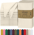 Ruvanti Cloth Napkins Set of 12, 18x18 Inches, 100% Cotton, Washable, Soft & Absorbent, Perfect for Wedding, Christmas, ‎Thanksgiving Dinners - Antique White