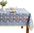 ATOSII Clover Pink 100% Cotton Fall Tablecloth, Handblock Print Rectangle Table Cover for Kitchen Dining Linen I Parties, Weddings, Outdoors, Easter Table Cloth Decor 60 X 108 Inches I 8 Seater