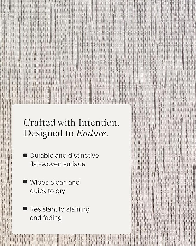 Chilewich Bamboo Placemats Set of 4 - Woven Oval Placemats - Reusable, Stain-Resistant, Indoor/Outdoor Tabletop Protection - 19" x 14" - Chalk