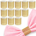 Set of 100 Gold Napkin Rings – Valentine Rhinestone Napkin Ring Holders for Weddings, Parties, Fall Events & Valentine Table Decorations | Durable & Reusable, Great as Elegant Kitchen Gifts for Hosts