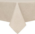 Hiasan Faux Linen Rectangle Tablecloth - Wrinkle and Stain Resistant Washable Table Cloth for Kitchen Dining Room Holiday Table Cover for Party Dinner, Beige, 90 x 132 Inch