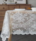 Warm Home Designs 60 x 60 Square Tablecloth with English Rose Design. Use Lace Square Table Cloth as Lace Tablecloth for Card Table or Small Dining Table. Ivory Tablecloth for 4 Guests. LTC Ivory 60"
