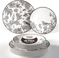 Trendables Disposable Dinnerware Sets Vintage Plates Plastic Disposable Plates Set For 20 Guests 20 x 8 Inch Dessert Plate & 20 x 10 Inch Wedding Plates & Party Plates Rustik