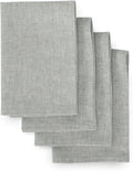 Solino Home Linen Cloth Napkins Set of 4-100% Pure Linen Chambray Grey Dinner Napkins 20 x 20 Inch - Athena, Handcrafted and Machine Washable