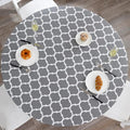 Walrus Round Vinyl Fitted Tablecloth with Flannel Backing Elastic Edge Design Table Cover Waterproof Oil-Proof PVC Table Cloth Stain-Resistant Best for 45"-56" Round