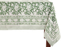 ATOSII Meraki Green 100% Cotton Fall Tablecloth, Handblock Print Rectangle Table Cover for Kitchen Dining Linen I Parties, Thanksgiving, Christmas, Wedding, Table Cloth I 72 X 120 Inches I 10 Seater