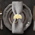 Decozen Set of 4 Gold Napkin Rings in Leaf Design, Festive, Table Decor Setting for Holiday, Wedding, Birthday, Kitchen, Home Decor, Housewarming Gift - Mothers Day Decorations