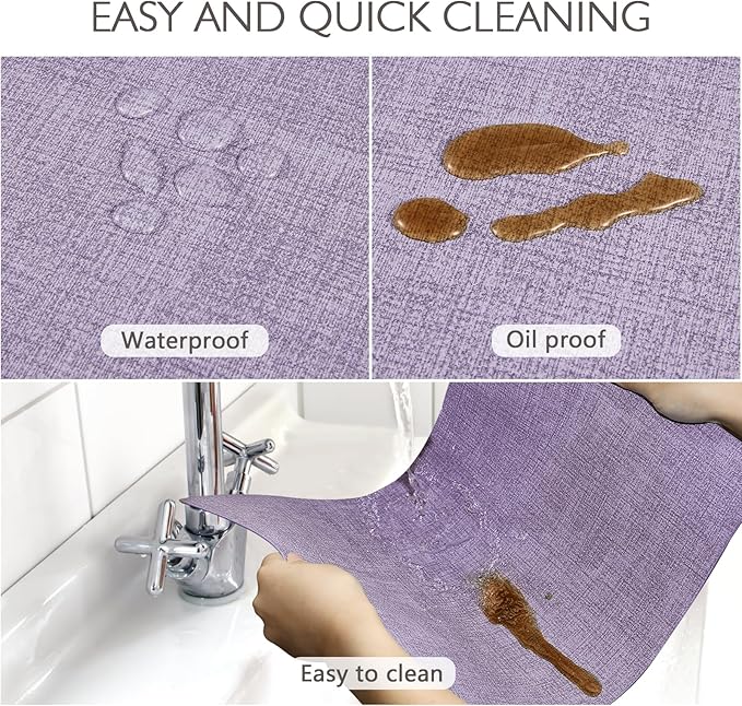 Faux Leather Placemats Set of 4 Washable PU Table mats for Kitchen Table - Heat Resistant, Waterproof, Easy Clean, Anti Slip 11.8" x 17" (Purple-4 Pack)