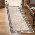 Keen Home Design 2x12 Rug - Machine Washable Runner Rug with Non-Slip Backing, Ideal for Hallway, Entryway, Kitchen, Laundry Room - Vintage, Easy Clean, Durable, Low Pile - (2'6" x 12')