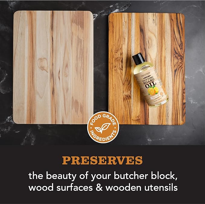 CLARK'S Cutting Board Oil And Wax Kit - Restore The Beauty Of Your Wood - 3-Step Care Solution - Clean Your Wood In All Natural Chemical Free Way - Prevents Cracking Or Warping - Food Safe