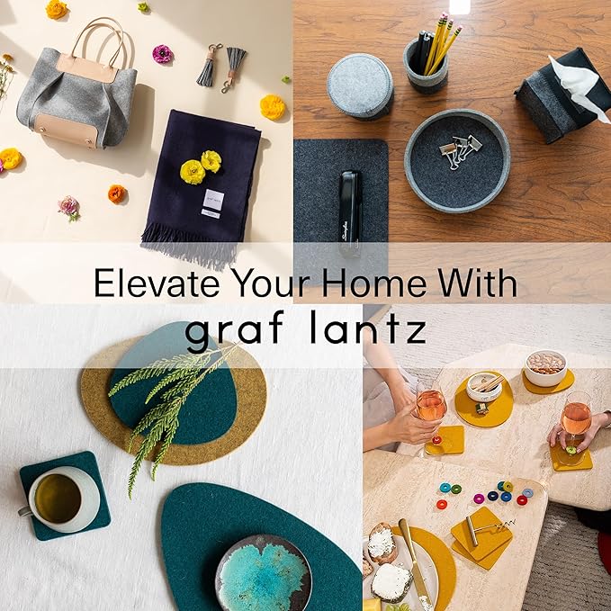 Graf Lantz - Bierfilzl Merino Wool Round Coasters Set of 4 - Earth (4" Circles) - Absorbs 30% of Weight - German Wool - Heat Resistant, Sustainable, & Reusable - Home Decor & Coffee Table Decor