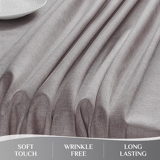 Softalker Large Outdoor Tablecloth Rectangular 104 x 60 Inch Gray Linen Textured Table cloth Stain and Wrinkle Resistant Table Cover for Spring,Easter,Summer,Party,Garden,Coffee Vintage Decor Tabletop