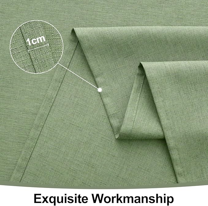 Smiry Square Table Cloth Linen Textured, Waterproof Spillproof Anti-Wrinkle Burlap Tablecloth, Washable Decorative Fabric Table Cover for Dining, Party, Banquet, 60 x 60 Inch, Sage Green