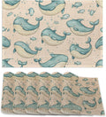 Placemats Set of 6,Cute Whale Table Mats,Sea Animal Washable Linen Table Mats,Non-Slip Heat Resistant Placemats for Party Kitchen Dining Indoor Outdoor 12"x18"