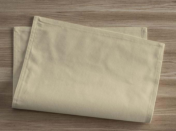Calicot Placemats Set of 6 100% Cotton Washable Cloth Place Mats, Reusable Table Mats for Spring/Summer & Thanksgiving Christmas Decorations Kitchen Dining Party Wedding (Khaki Beige, 13" x 19")
