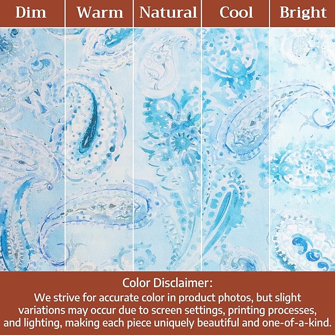 Maison d' Hermine Premium Table Cloth Rectangle Table 100% Combed Cotton 120 x 70 Inches Tablecloth Reusable Decorative for Dining Room, Farmhouse, Home, Party, Festive & Wedding - Paisley Blues